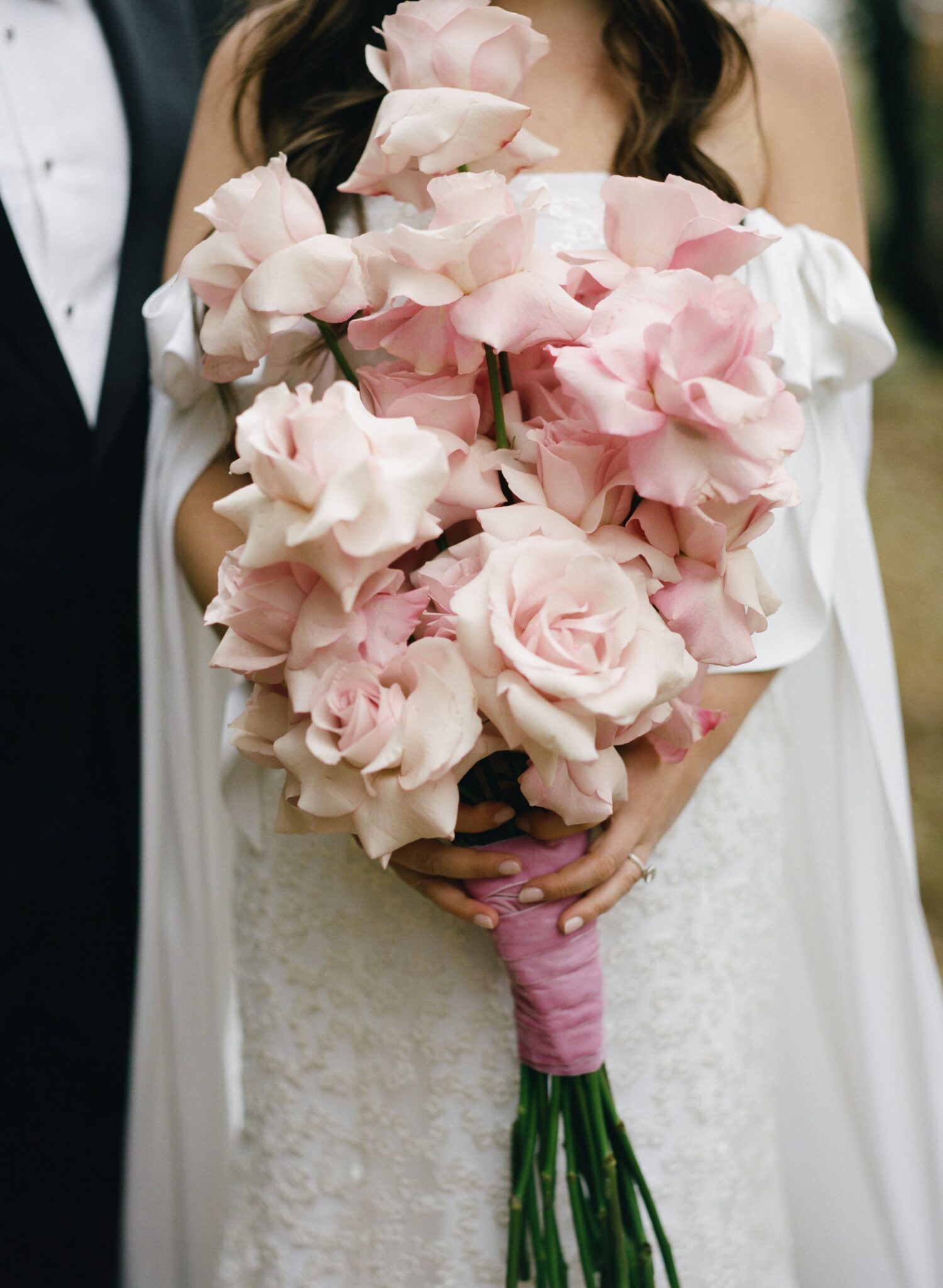 choose pink roses wedding bouquet for your wedding 1 1 1500x2048 - Choose Natural Hand Tied Wedding Bouquets for the Wedding