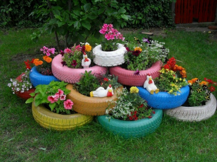 1650259368 958 Make garden decoration yourself reuse old car tires - Make garden decoration yourself - reuse old car tires!