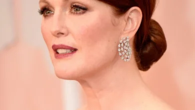which eyeshadow color goes with which eye color julianne moore red hair green eyes with eyeliner and mascara