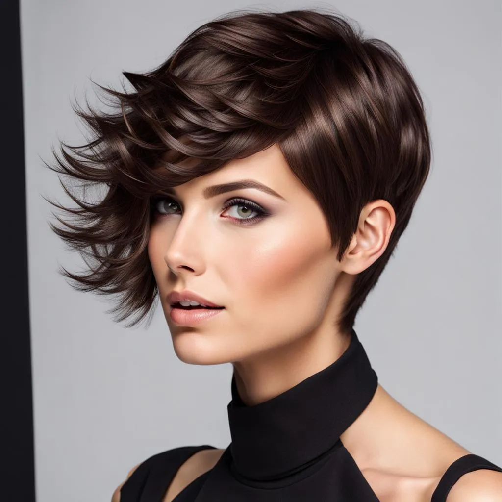 Sassy short hairstyles with a long neck