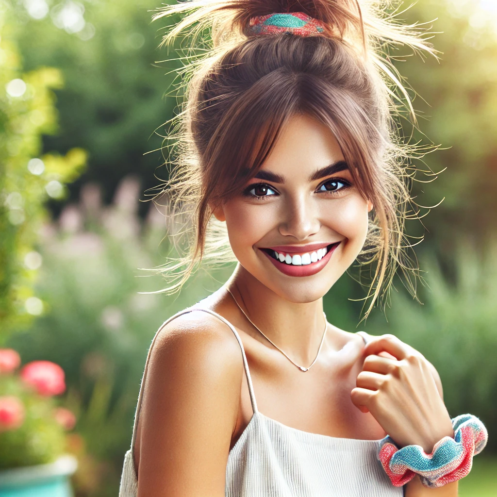 🌀 The playful Messy Bun as a summer hairstyle 2025 for medium -length hair