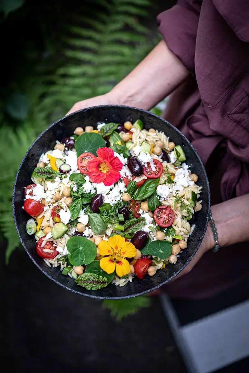 10 Schnelle Rezepte Für Viele Gäste Griechischer Orzo Nudelsalat Trickytine