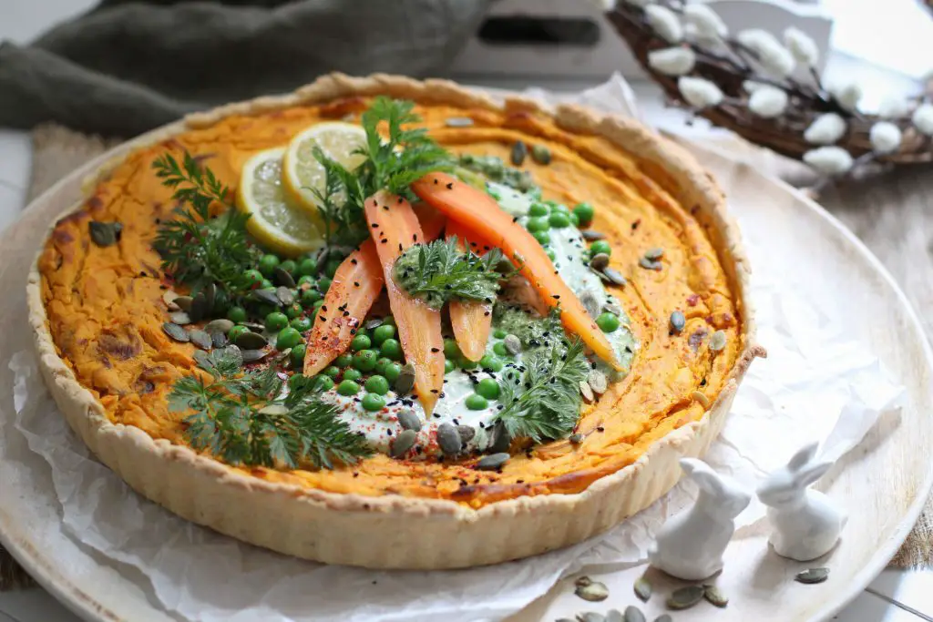 Vegan carrot quiche - vegan Easter recipe