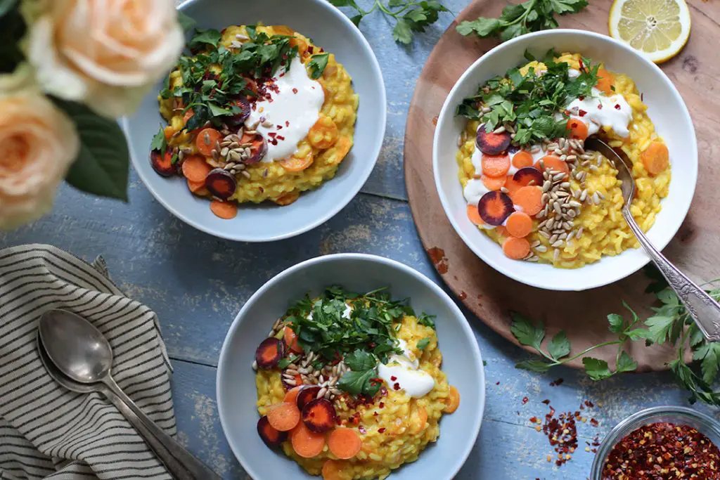 Carrot risotto - vegan Easter recipe