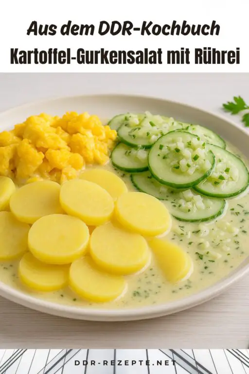 Potato cucumber salad with scrambled eggs