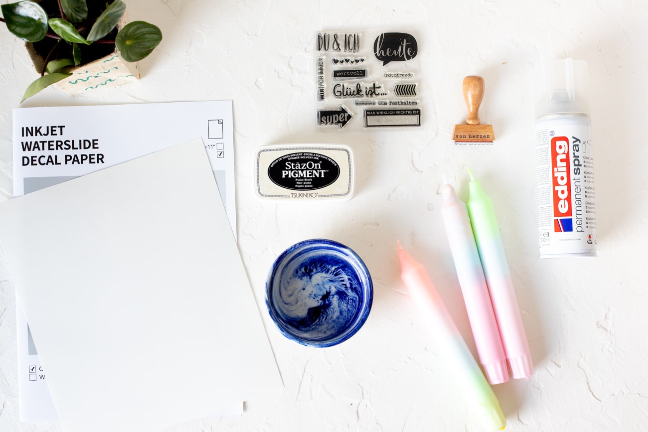 Stamp material for candles