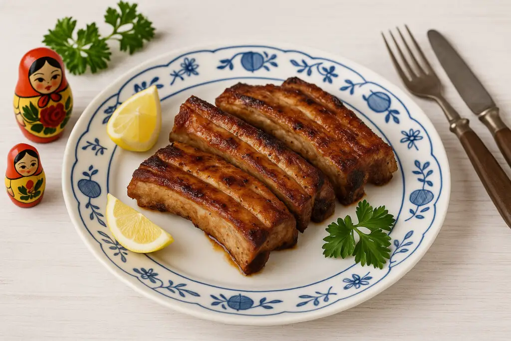 Pork bars grilled