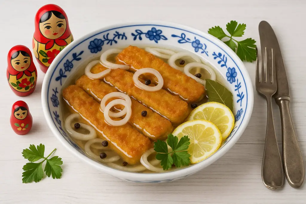 Sauer pickled fish sticks