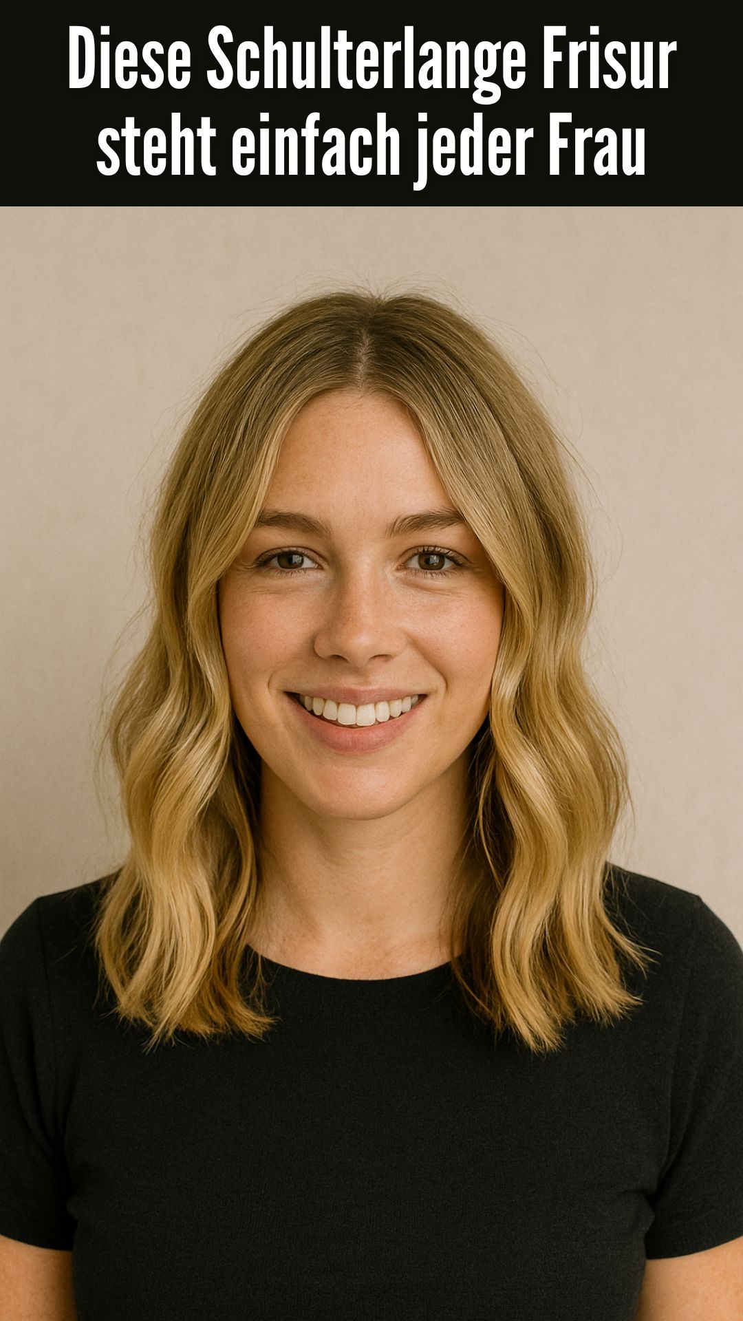 This shoulder -length hairstyle simply stands every woman