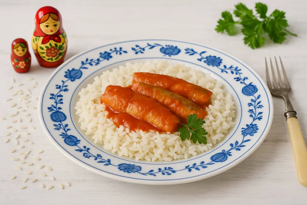 Tomato fillet on rice or risi-bisi