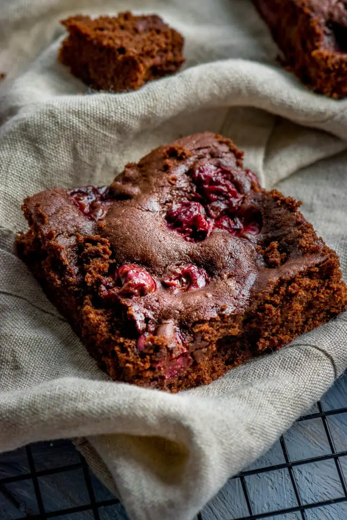 Chocolate cherry cake from the sheet metal