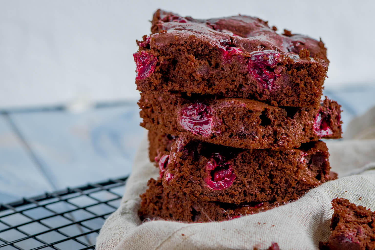 Super juicy chocolate cake with cherries