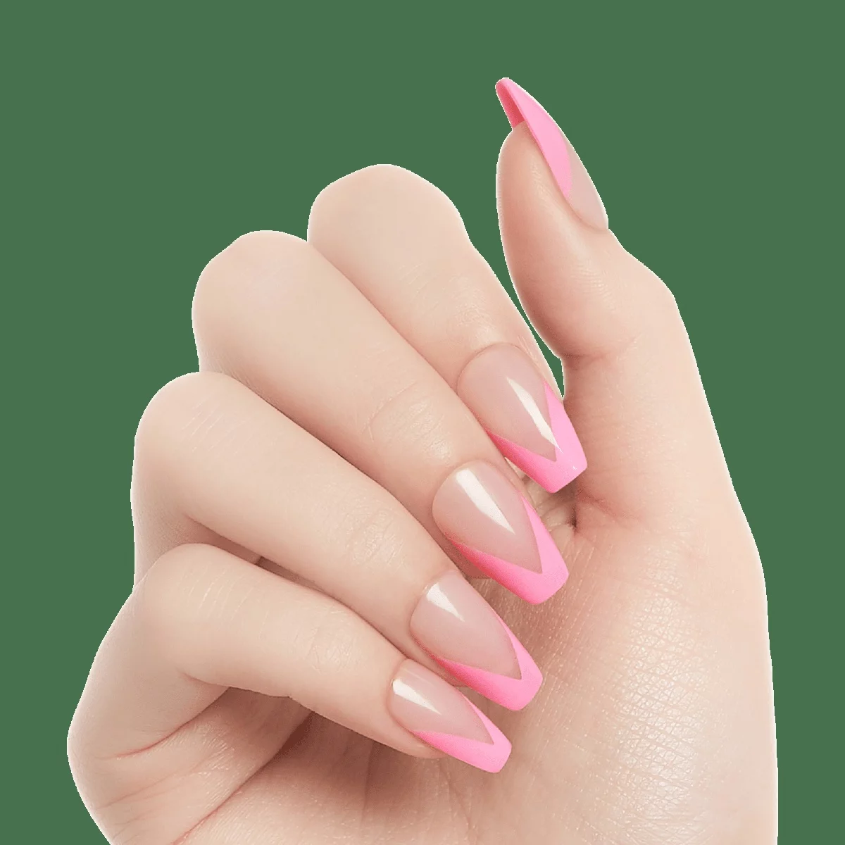 Rosa -colored tips at the French nails are noticed