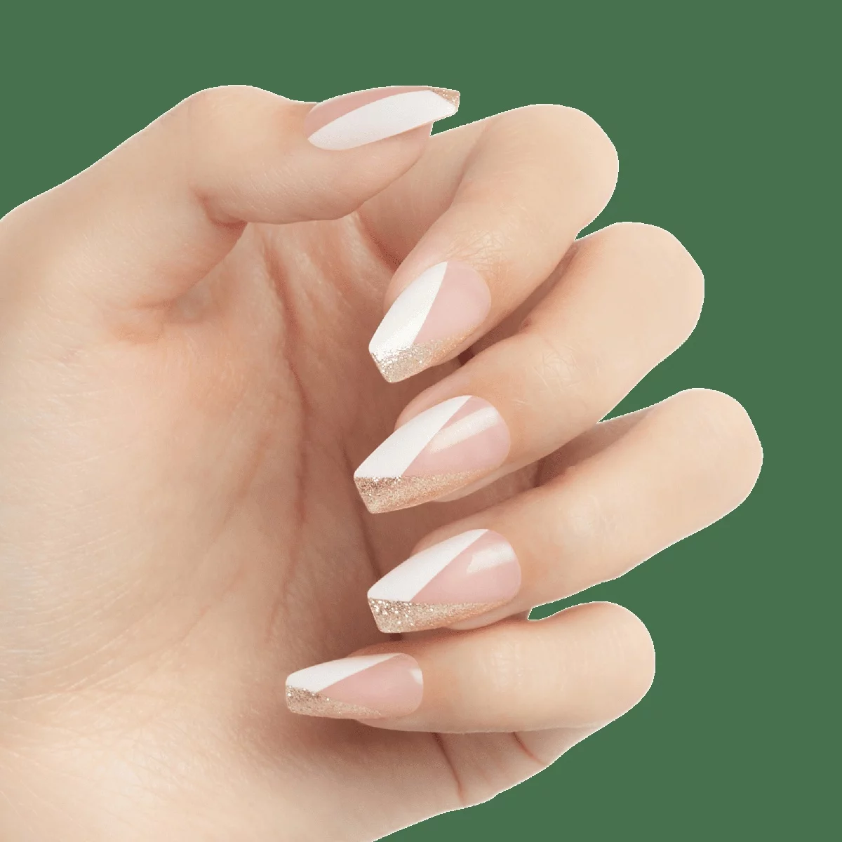 French manicure in a different way - combine white and pearl white