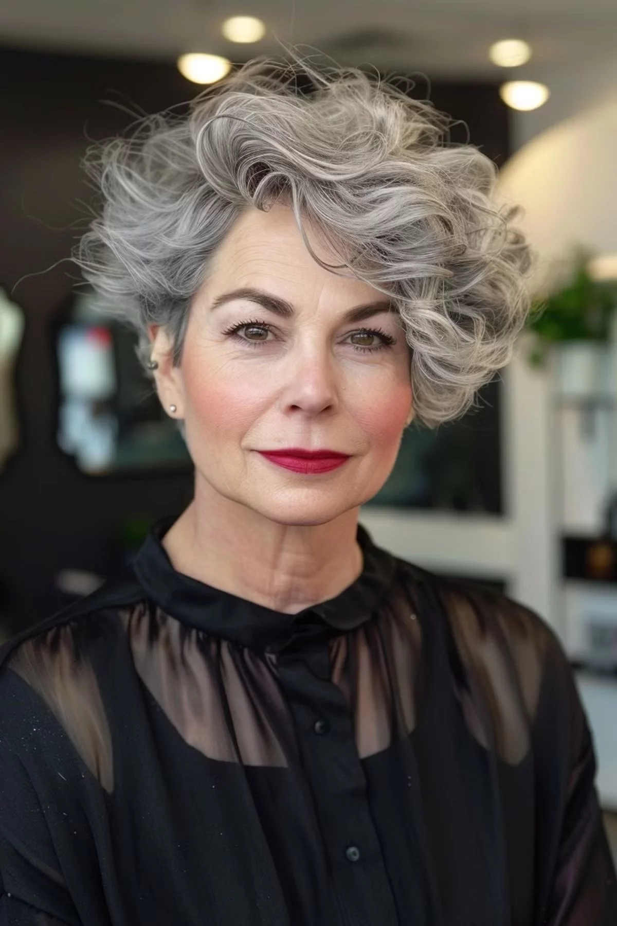 Older woman with gray hair