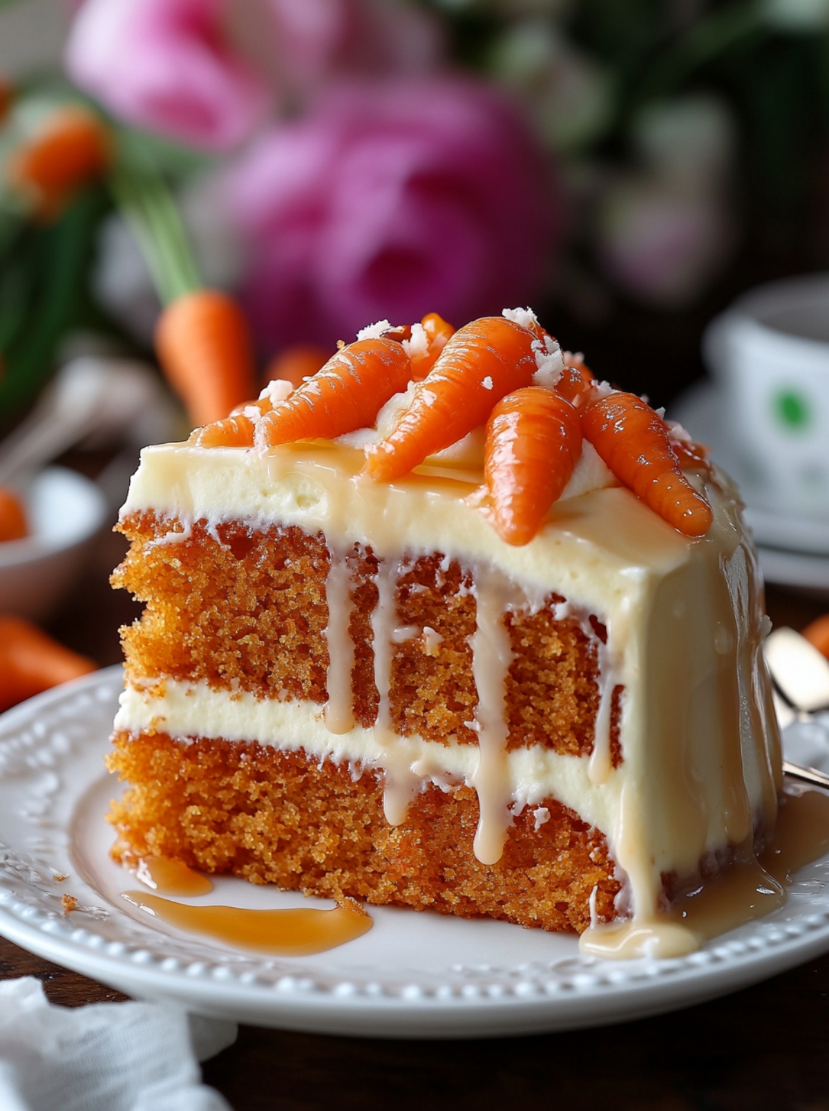 Prepare carrot cake for Easter
