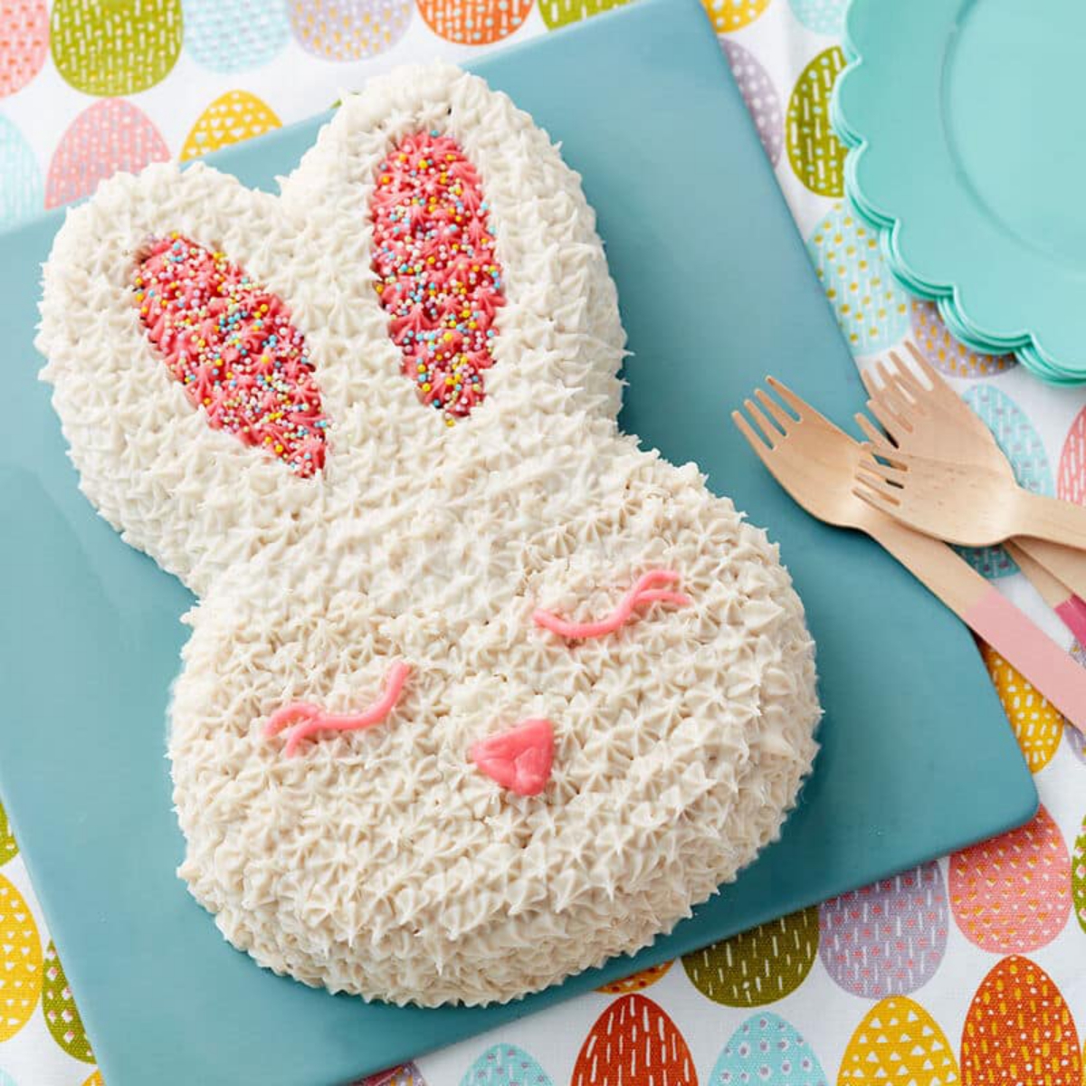 A sweet rabbit as a dessert at Easter