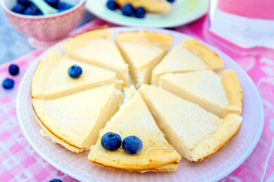 Low carb cheesecake on the plate